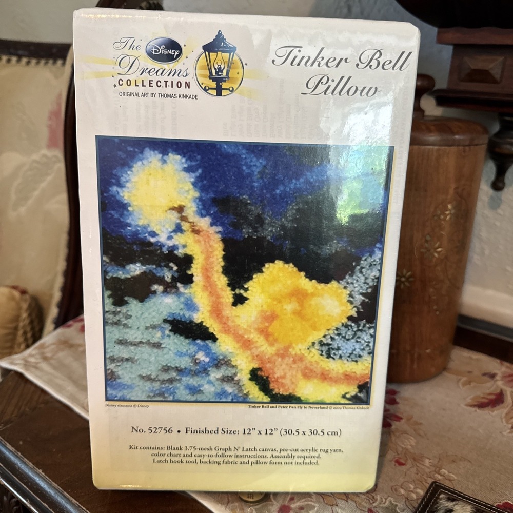 Disney Dream Collection Thomas Kinkade Tinker Bell Pillow Latch Hook Rug Kit New